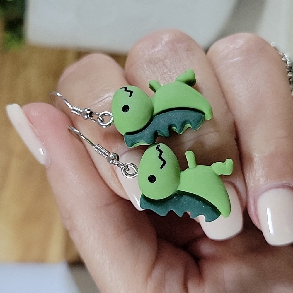 Fun Dinosaur Drop Earrings, choice of color - Picture 6 of 6
